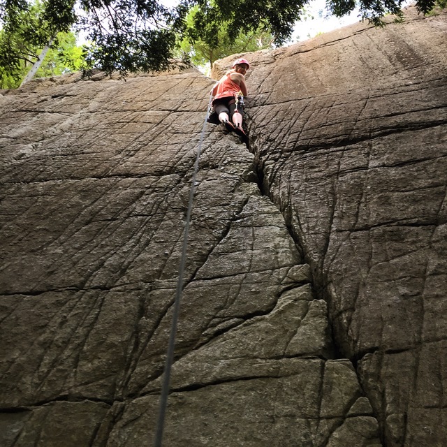 Phaneuf rock climbing this summer. (Courtesy photo)