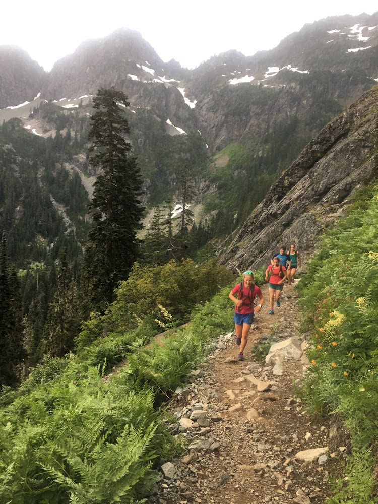 Ida Sargent during a trail run in Washington's Cascade Mountains with her siblings and brother's girlfriend.  (Courtesy photo) 
