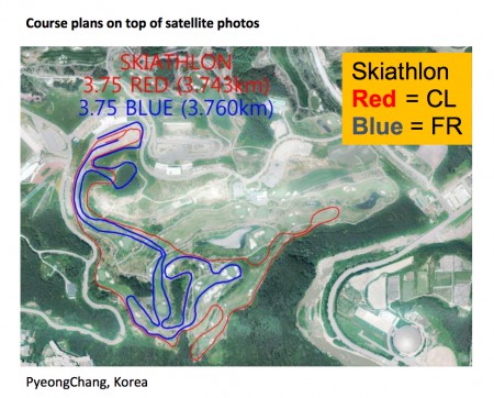 PyeongChang, Korea Homologated Olympic Skiathlon Course. Source: Page 70 2016 FIS Cross-Country Homologation Manual