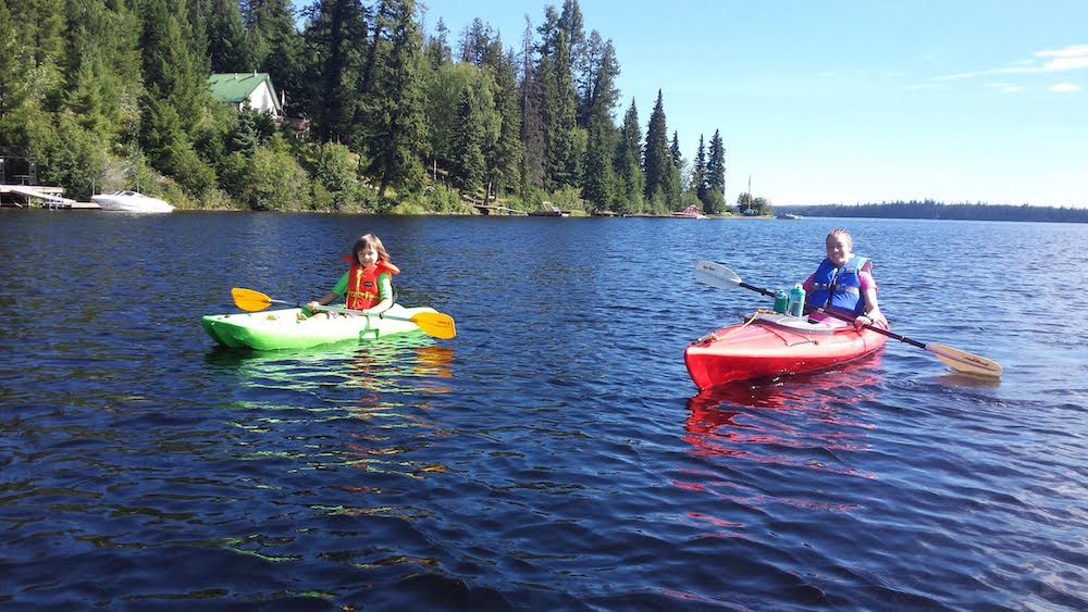 Megan Tandy and her son kayaking near her family home in Prince George, British Columbia, this summer. (Courtesy photo)