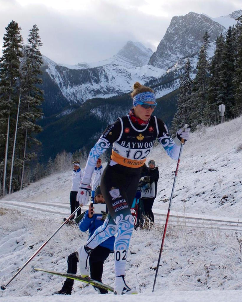 Dahria Beatty (AWCA/NST U25-team) was the fastest woman in the classic sprint qualifier on Tuesday at Frozen Thunder in Canmore, Alberta. (Photo: Jenn Jackson)