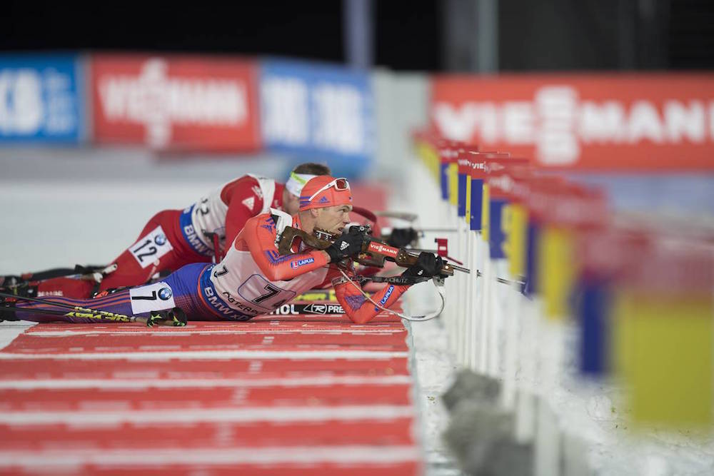 Tim Burke (US Biathlon) during his prone stage of the mixed relay, the first race of the 2016/2017 IBU World Cup season. The U.S. anchor, Burke brought his team from 10th to eighth at the finish. (Photo: USBA/NordicFocus)
