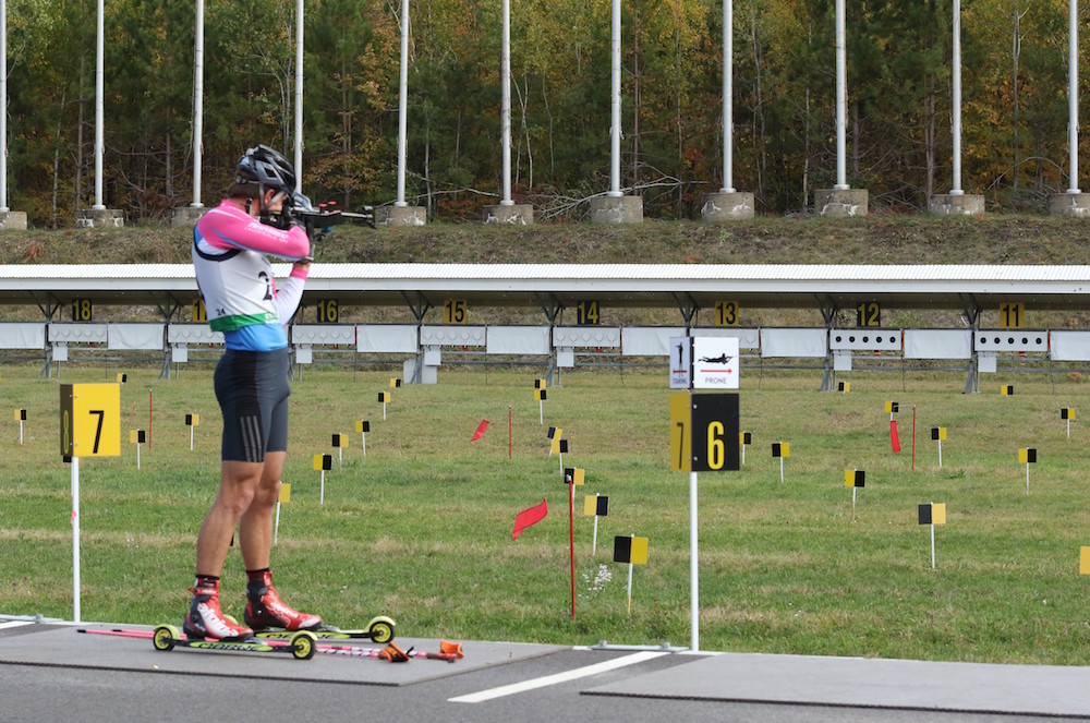 Paul Schommer shooting in Jericho, Vermont, at rollerski trials this fall. (Courtesy photo)