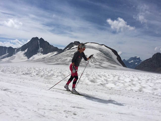 Stewart-Jones training on the Haig Glacier this summer. (Courtesy photo)