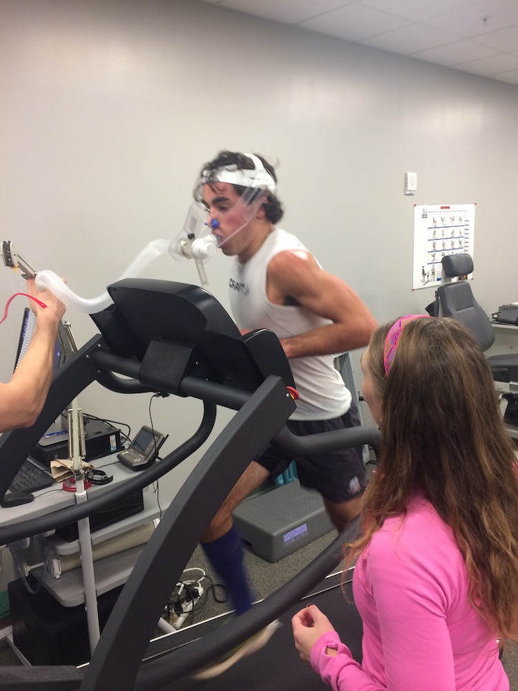 "A recent Vo2max test for Exercise Physiology class. Love what I'm studying." (Courtesy photo)