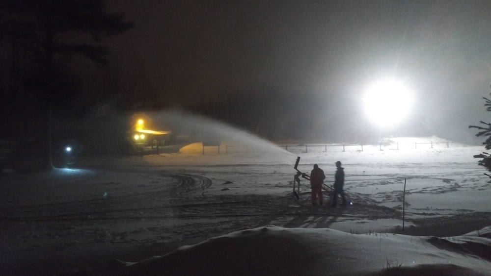 Nakkertok snowmaking in action for the first time in November, 2016. (Courtesy Photo)