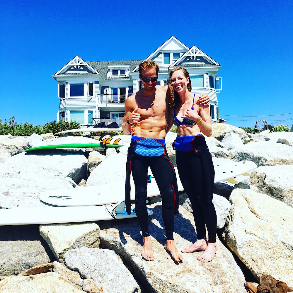 Andy Newell and his finance Erika Flowers during a surf trip this summer. (Photo: Andy Newell)