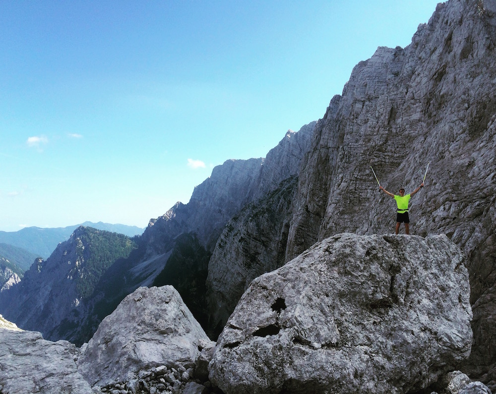 Adam Loomis exploring the mountains outside of Planica, Slovenia. (Photo: Ben Berend)
