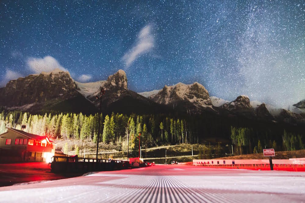 Friday night, Oct. 28, after the freestyle distance interval starts on Day 1 of Frozen Thunder racing at the Canmore Nordic Centre in Canmore, Alberta. (Photo: Russell Kennedy)