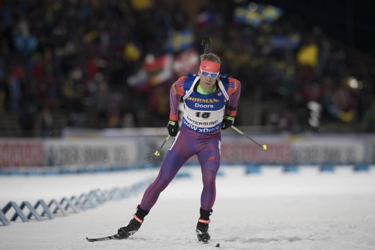 Lowell Bailey racing to 15th in the men's first individual IBU World Cup race of the 2016/2017 season, the 20 k individual on Thursday in Östersund, Sweden. He placed 15th. (Photo: USBA/NordicFocus)