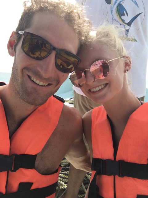 U.S. nordic combined athlete Taylor Fletcher (l) along with his girlfriend and U.S. freestyle skier, Kiley McKinnon, during a vacation trip to Cancun Mexico this past October. (Photo: Taylor Fletcher) 