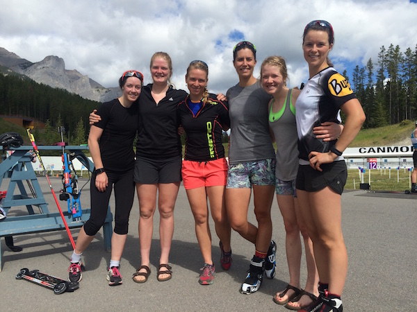 The Canadian team with Anais Bescond of France (third from left), who joined them for a training camp this summer. (Courtesy photo)