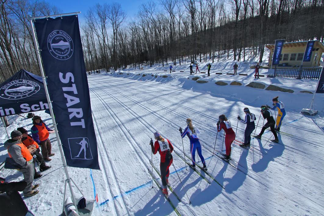 A race starting on the Dublin School nordic center's new course last winter. (Photo: William H. Gnade Photography)
