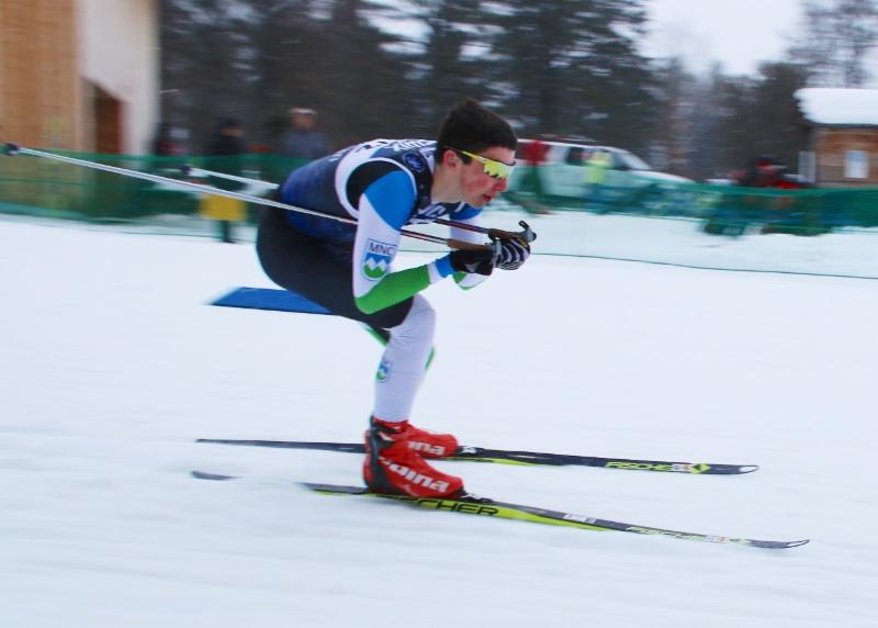 Will Solow (Mansfield Nordic Club) racing in the Eastern Cup race at Craftsbury. (Photo: Gary Solow)