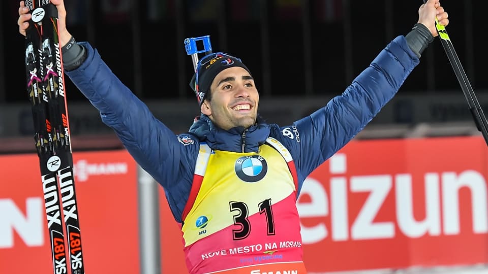 On Thursday, Dec. 15, France's Martin Fourcade became the first man to win all three IBU World Cup sprints before the holiday break with his eighth win this season (and fifth individual victory) in Nove Mesto, Czech Republic. (Photo: IBU)
