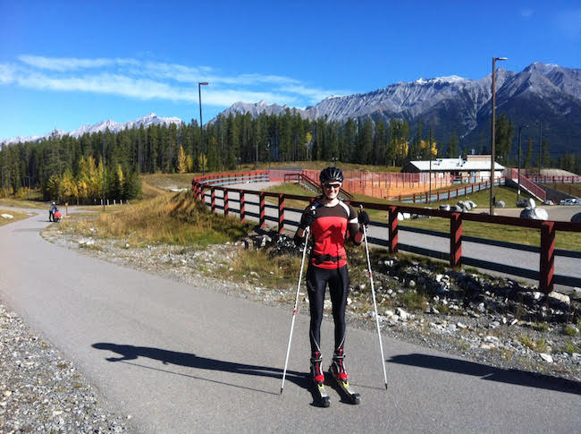 Bouffard-Nesbitt on her first rollerski of the year, when the leaves on the aspens were already turning gold. (Courtesy photo)