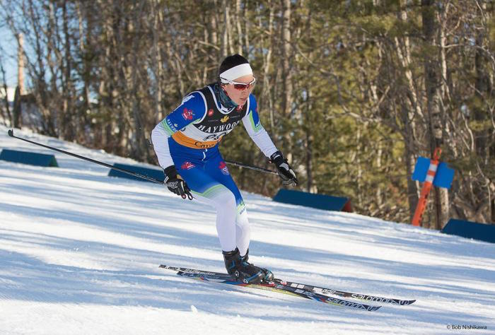 Jenn Jackson (Team Hardwood/Lappe Nordic) racing at 2016 Canadian nationals in Whitehorse, Yukon. (Photo: Bob Nishikawa)