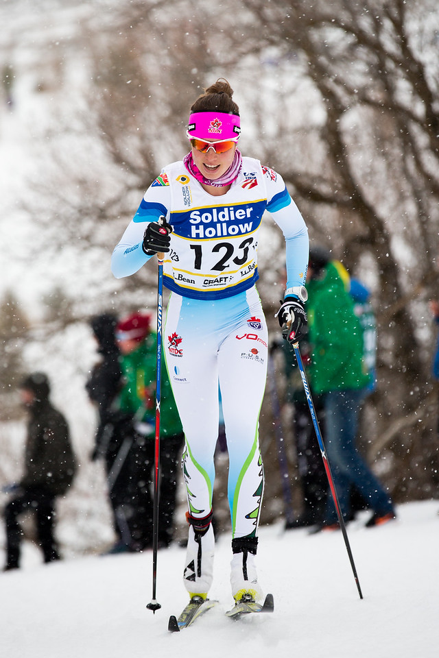 Annika Richardson (NTDC Thunder Bay/Canadian Junior National Ski Team) racing to third in the junior women's 7.5 k classic at 2017 U.S. Cross Country Ski Championships last month at Soldier Hollow in Midway, Utah. (Photo: U.S. Ski Team)