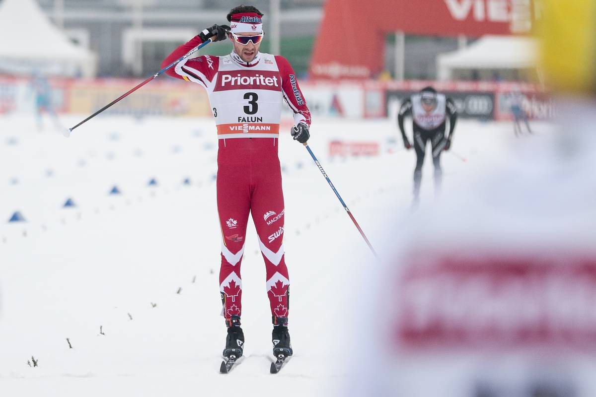 Canada's Alex Harvey finishing 15th in the World Cup men's 30 k classic mass start on Sunday in Falun, Sweden. (Photo: Salomon/NordicFocus)