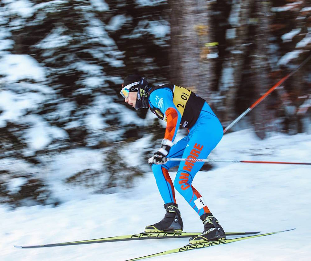 Reed Godfrey racing at a NorAm in Rossland, B.C., in December 2016. (Photo: Dafne Theroux Izquierdo)