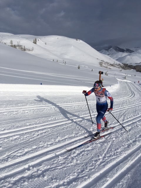 Kelsey Phinney (SVSEF) racing a freestyle sprint qualifier at a FIS race on Jan. 21 at Lake Creek in Sun Valley, Idaho. (Photo: Connie Carpenter)
