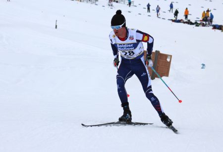 Tad Elliott (SSCV) skis to second in the men's 15 k freestyle National Championships at Soldier Hollow near Midway, Utah. (Photo: FasterSkier)