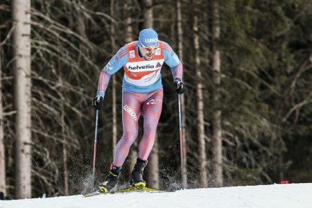 Ustiugov on his way to the stage 4 win. (Photo: Fischer/NordicFocus) 