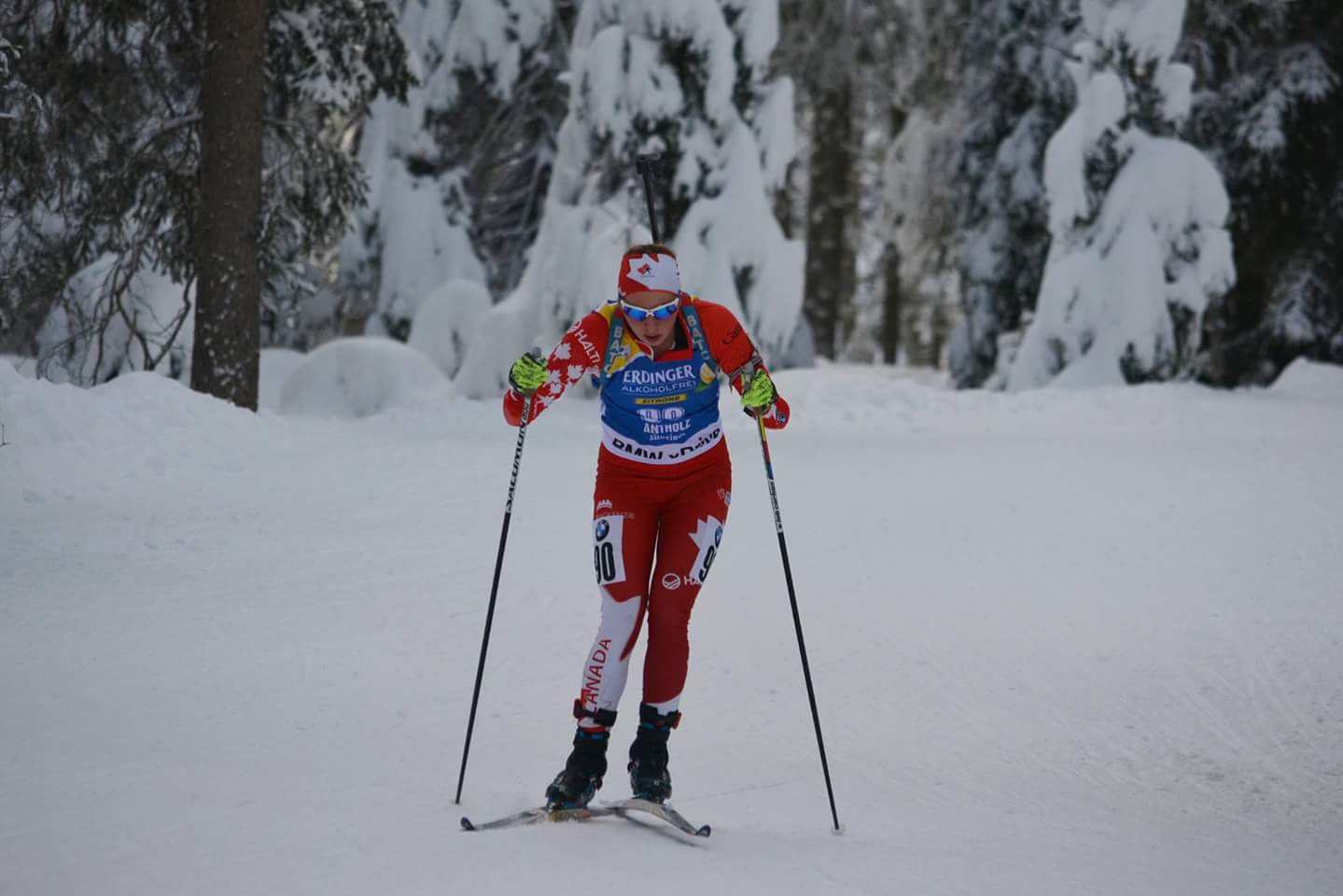 Nadia Moser of Canada in her first World Cup start in Antholz, Italy, this season. (Courtesy photo)