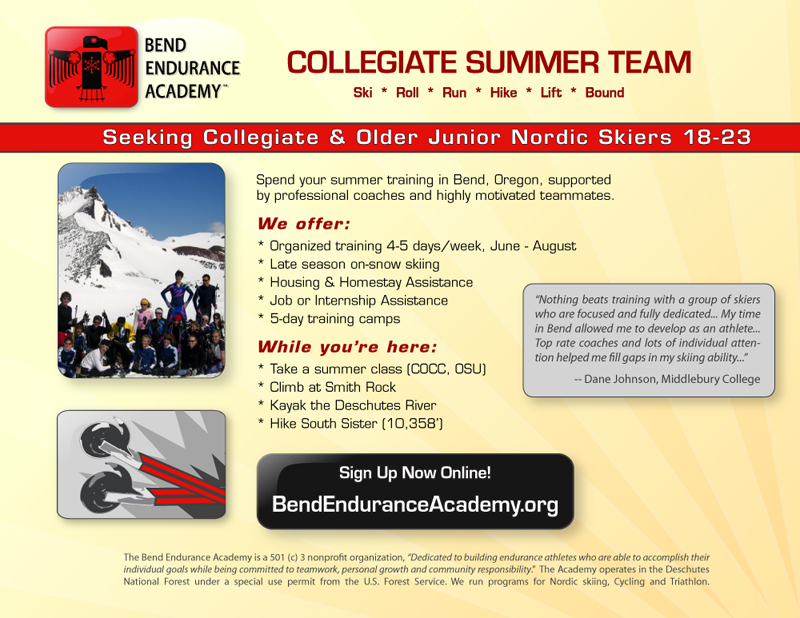 Bend Endurance Academy Announces Collegiate Summer Team