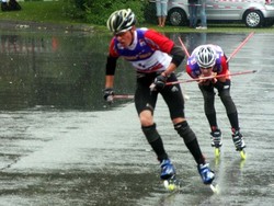 Happy faces at end of Nordic Combined Summer Grand Prix
