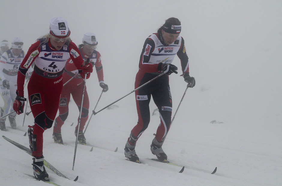 Through the Fog, Bjoergen Emerges With Second Gold in Oslo