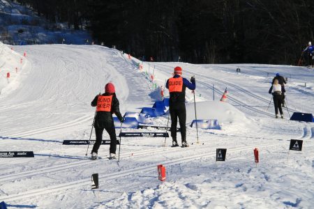 One of the para-nordic teams in action on Friday (Photo: Elisabeth Fink)