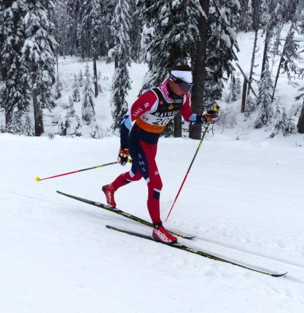 Julia Kern on her way to her first SuperTour distance podium (Photo: Peggy Hung)
