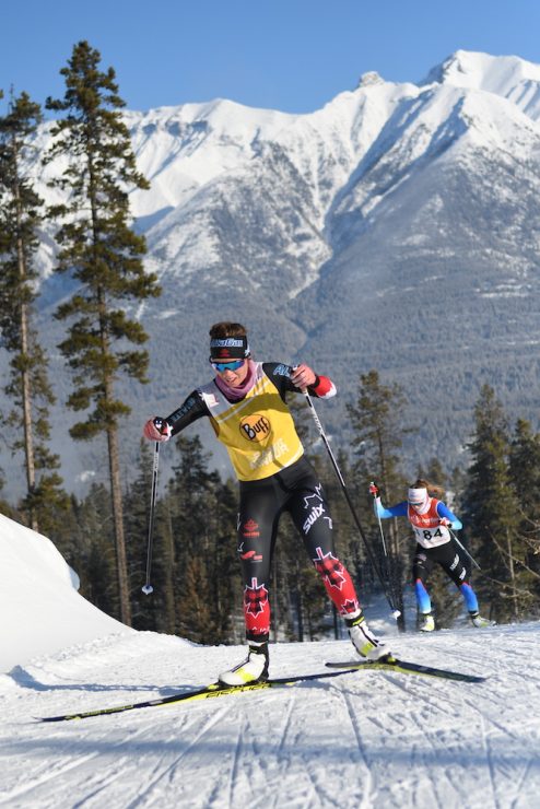 Katherine Stewart-Jones tightening her hold on the NorAm leaders bib, with a third consecutive top Canadian result. (Photo: Doug Stephen)