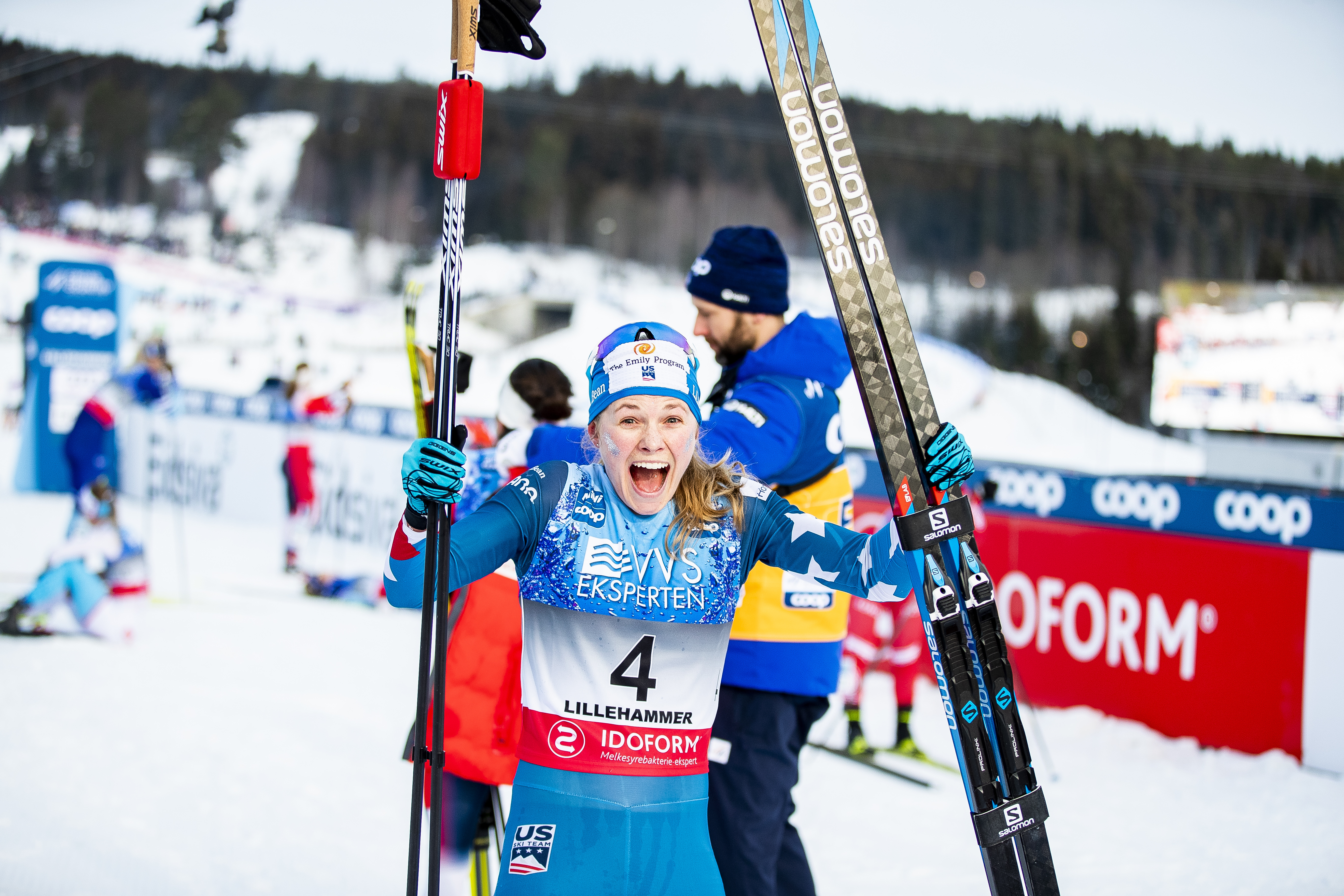 Therese Johaug Notches Seventh Skiathlon Victory; Diggins Charges to 2nd