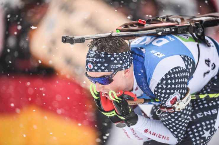 18.01.2020, Ruhpolding, Germany (GER):<br /> Sean Doherty (USA) - IBU world cup biathlon, relay men, Ruhpolding (GER). www.nordicfocus.com. ©Tumashov/NordicFocus. Every downloaded picture is fee-liable.