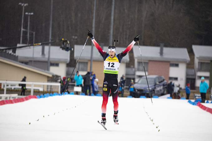 Sturla Holm Lægreid (NOR) at the IBU Open European championships in Minsk (BLR) where he impressed the national team enough to name him to the World Cup team for the sprint race in Nove Mesto (CZE) this weekend. Photo: Nordic Focus