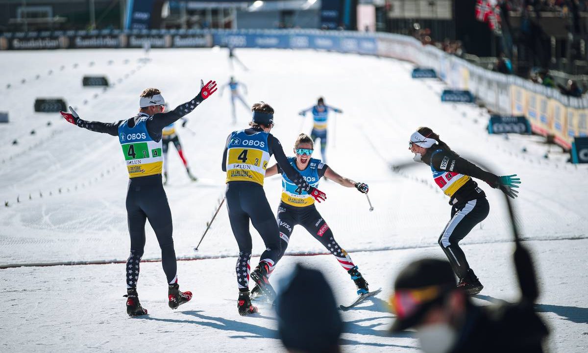 With Diggins as Anchor, USA I Comes Out On Top in Falun’s Mixed Relay