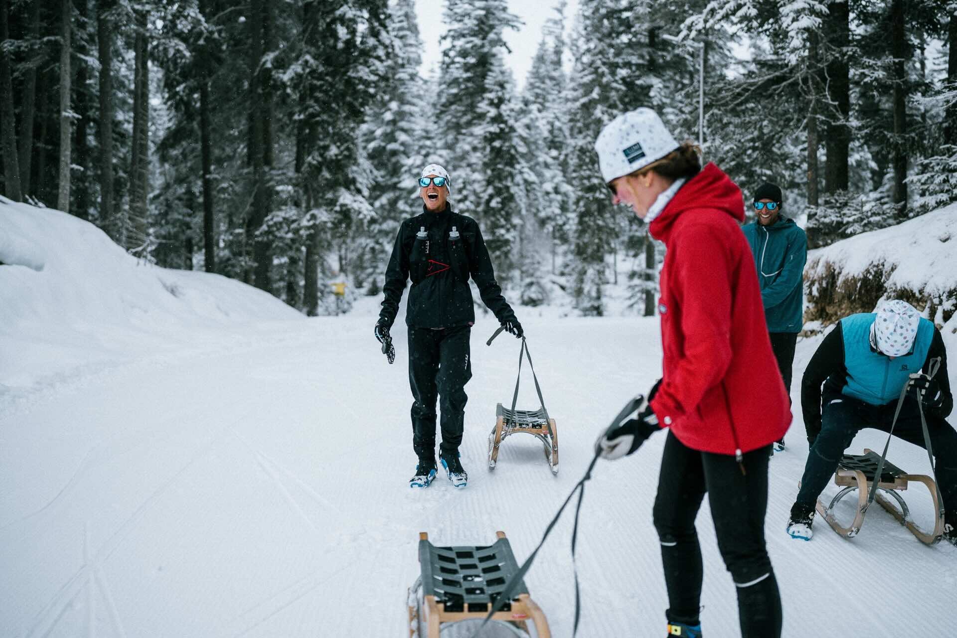 Alpine sledding with Courtney Dauwalter and Lumi Experiences